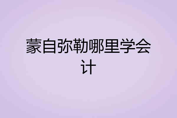 蒙自弥勒哪里学会计