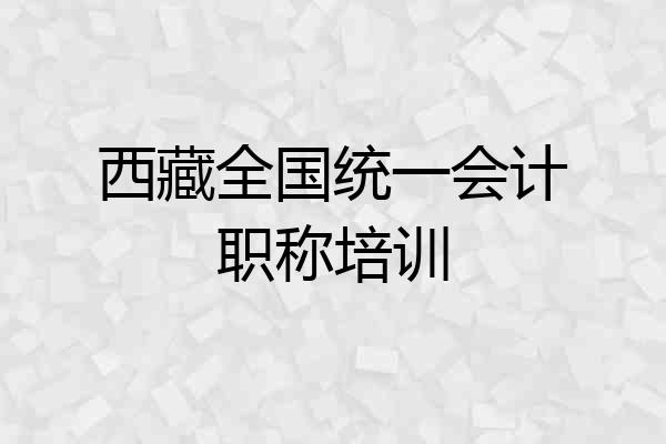 西藏全国统一会计职称培训
