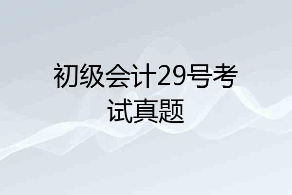 初级会计29号考试真题