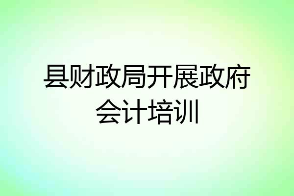 县财政局开展政府会计培训