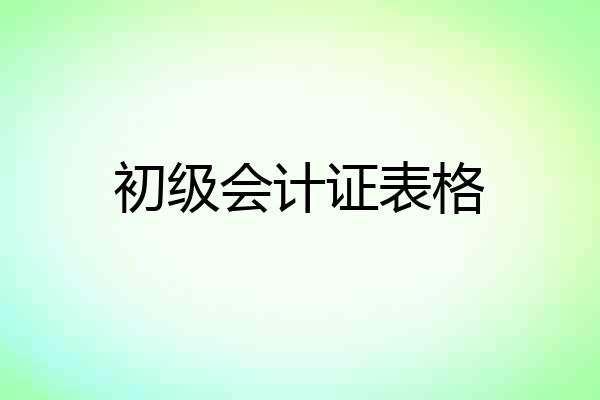 初级会计证表格
