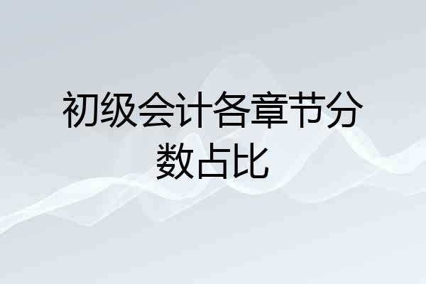 初级会计各章节分数占比