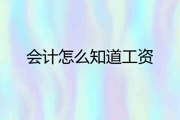 会计怎么知道工资