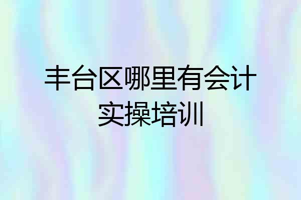 丰台区哪里有会计实操培训