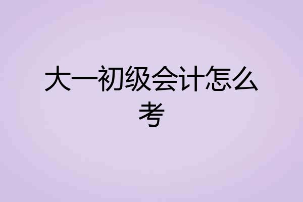 大一初级会计怎么考