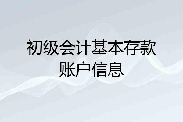 初级会计基本存款账户信息