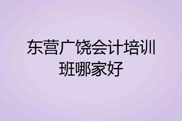 东营广饶会计培训班哪家好