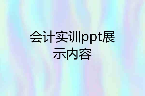 会计实训ppt展示内容