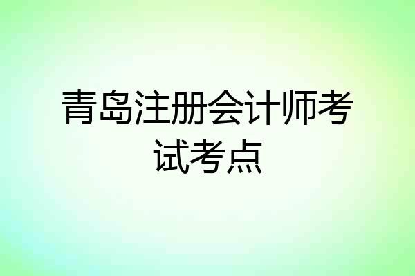 青岛注册会计师考试考点