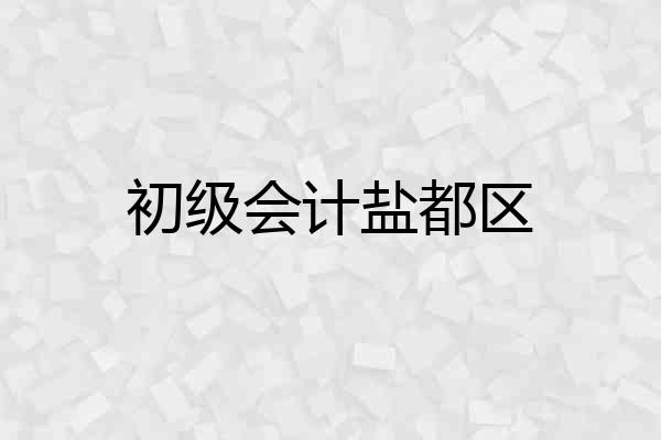 初级会计盐都区