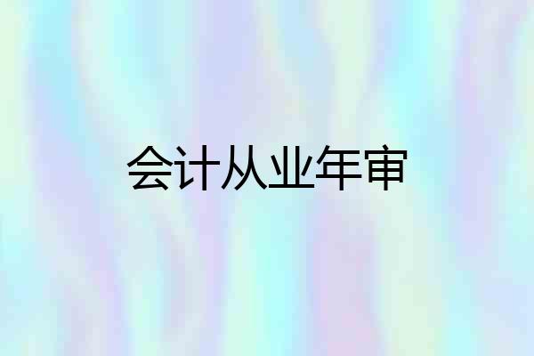 会计从业年审
