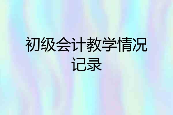 初级会计教学情况记录