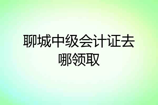 聊城中级会计证去哪领取