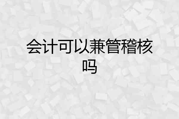会计可以兼管稽核吗