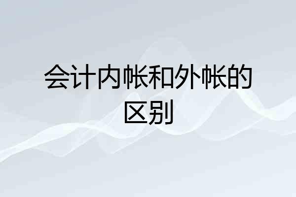 会计内帐和外帐的区别