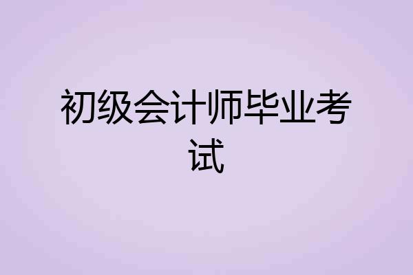 初级会计师毕业考试
