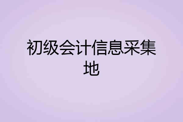 初级会计信息采集地