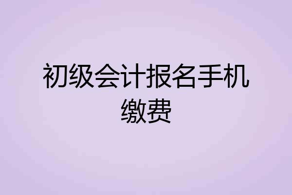 初级会计报名手机缴费