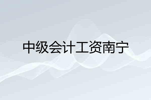 中级会计工资南宁