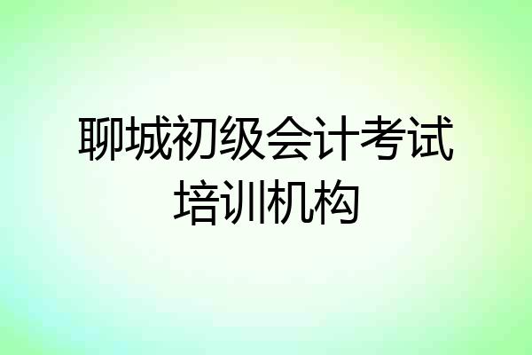 聊城初级会计考试培训机构