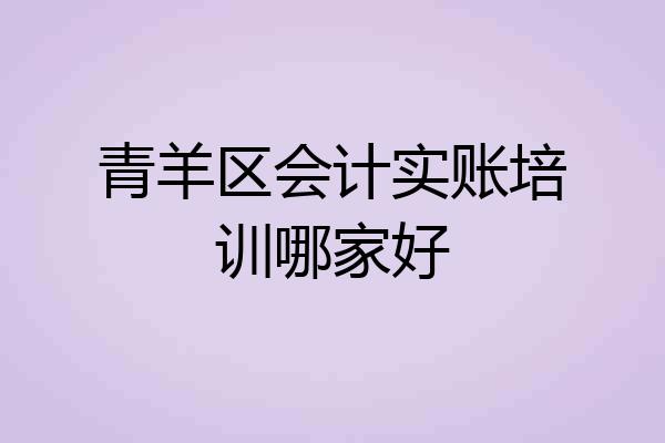 青羊区会计实账培训哪家好