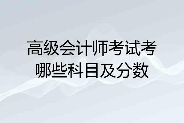 高级会计师考试考哪些科目及分数