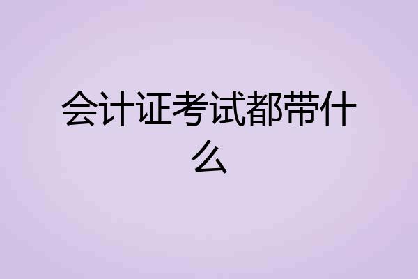 会计证考试都带什么