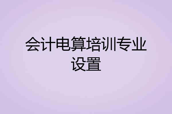 会计电算培训专业设置