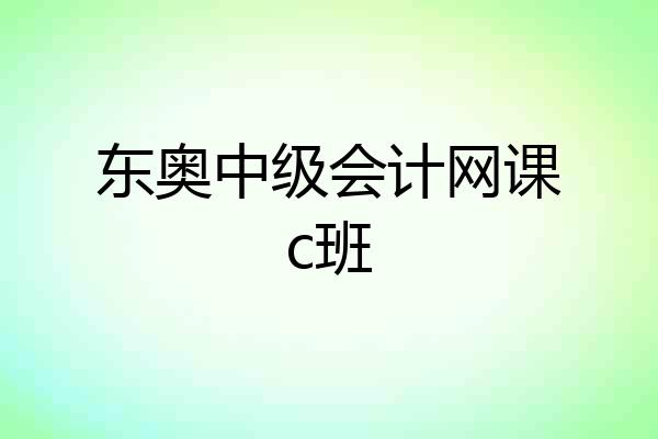 东奥中级会计网课c班