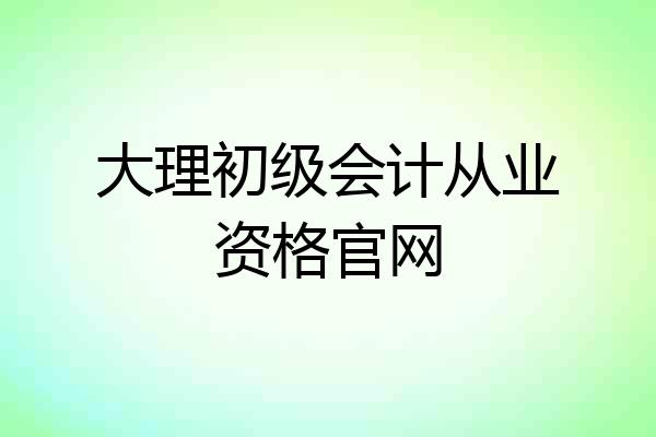 大理初级会计从业资格官网