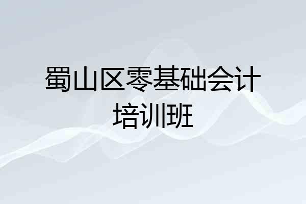 蜀山区零基础会计培训班