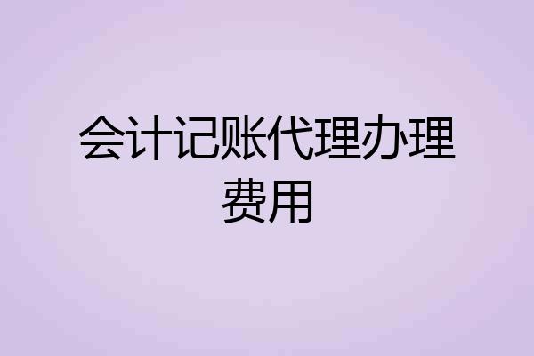 会计记账代理办理费用