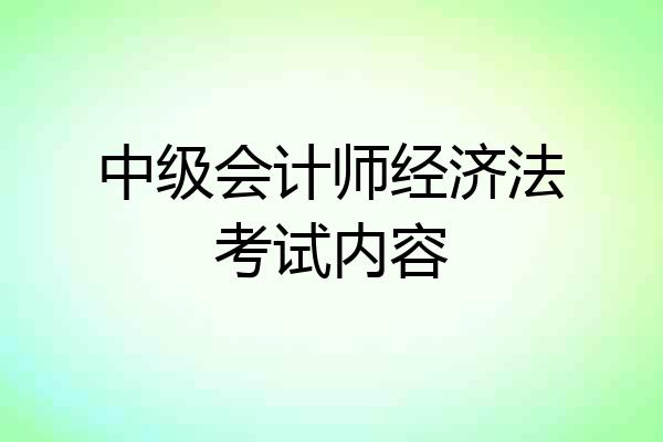 中级会计师经济法考试内容