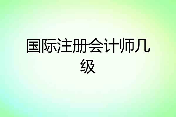 国际注册会计师几级