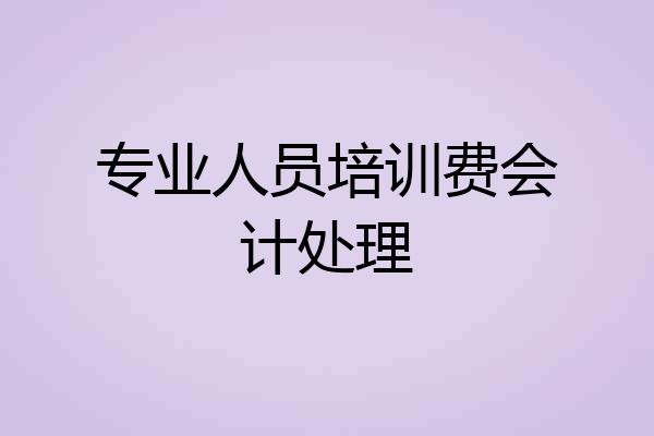 专业人员培训费会计处理