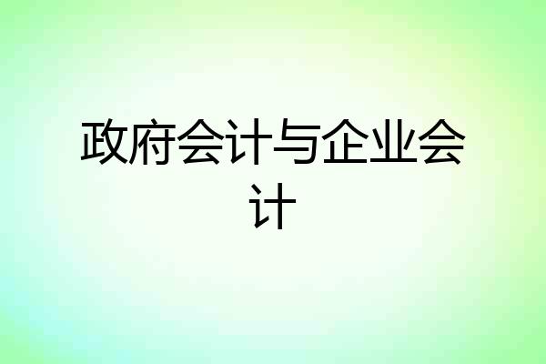 政府会计与企业会计