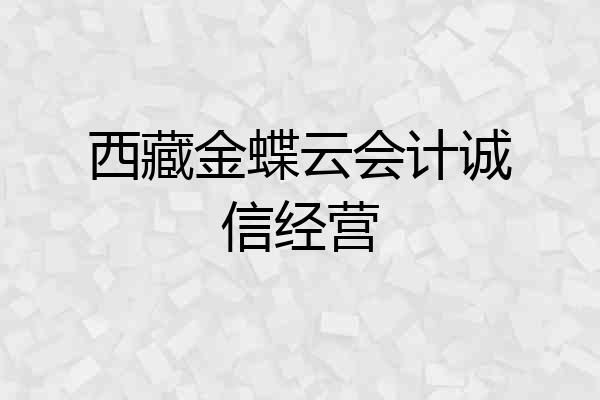 西藏金蝶云会计诚信经营
