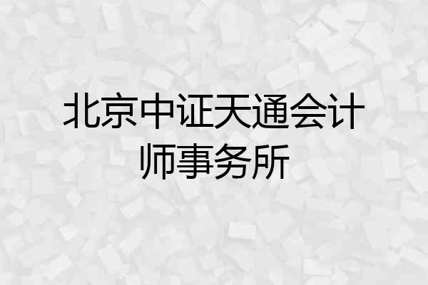 北京中证天通会计师事务所
