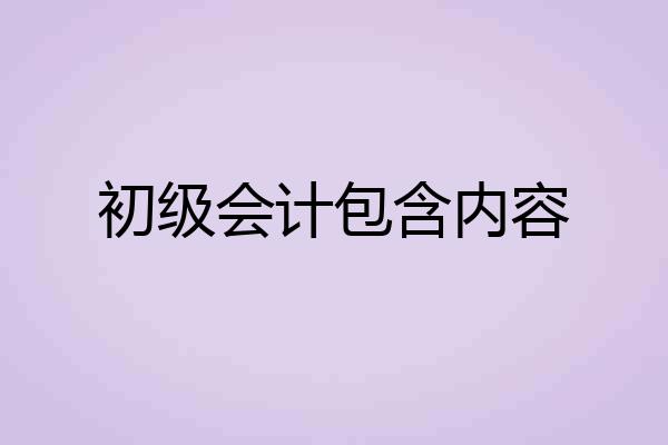 初级会计包含内容