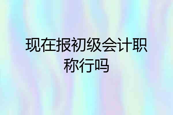 现在报初级会计职称行吗