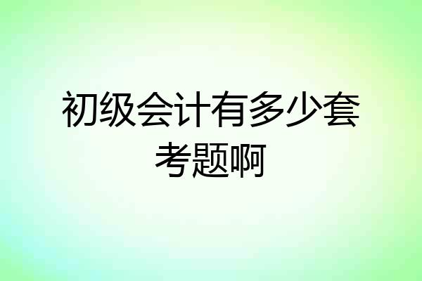 初级会计有多少套考题啊
