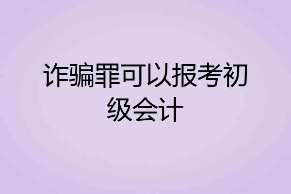 诈骗罪可以报考初级会计