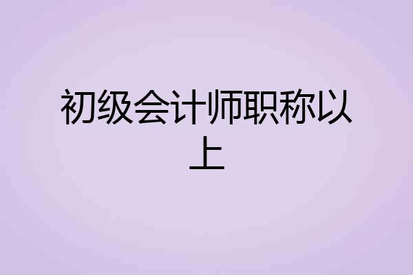 初级会计师职称以上