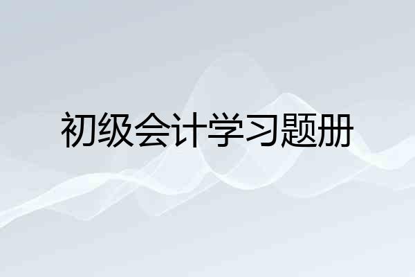 初级会计学习题册