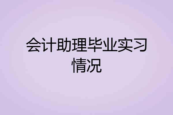 会计助理毕业实习情况