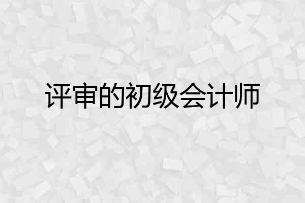 评审的初级会计师