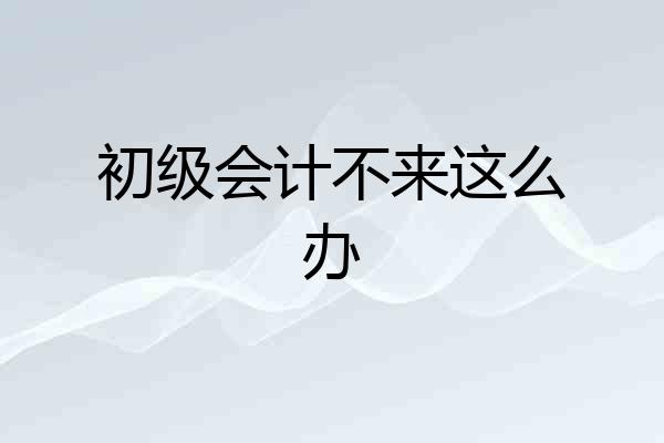 初级会计不来这么办