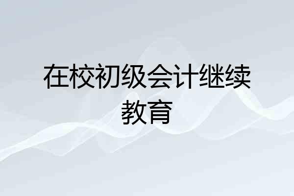 在校初级会计继续教育