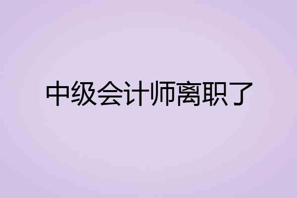 中级会计师离职了