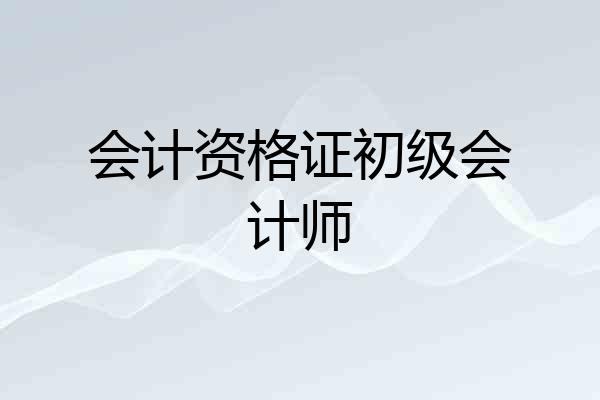 会计资格证初级会计师